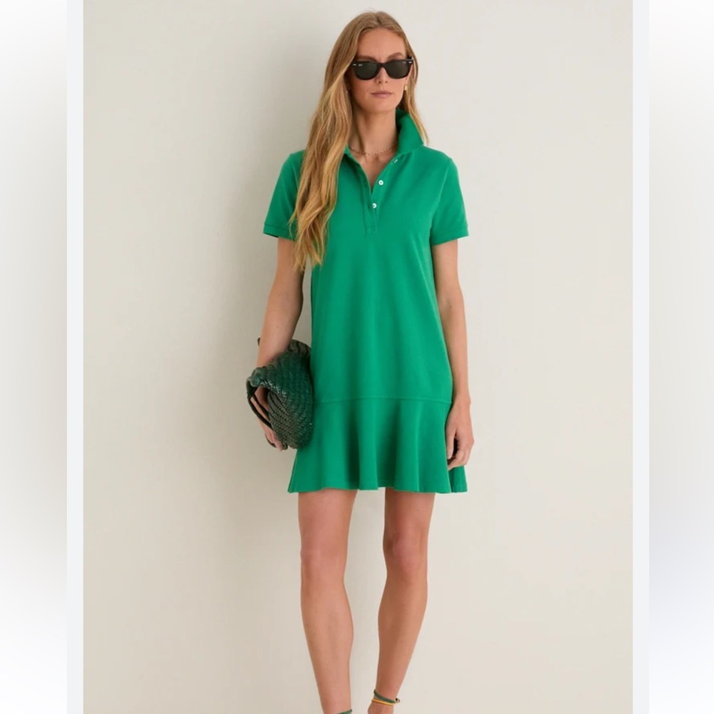 Tuckernuck Emerald Green Pique Polo Mini Dress